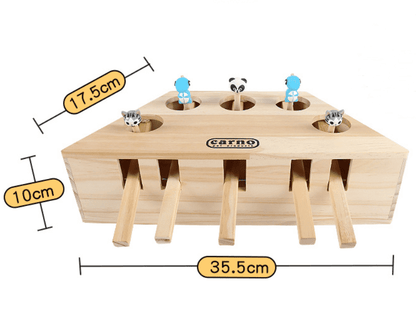 Engaging Wooden Cat and Hamster Interactive Toy-4