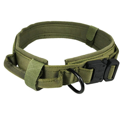 Dog Tag Nylon Tactical Collar With Handle Training Personalized-17