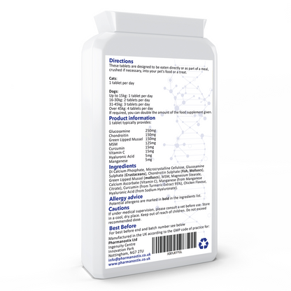 Pet Flex- Dog Joint Support Supplement for Pets -Chondroitin, MSM, Green Lipped